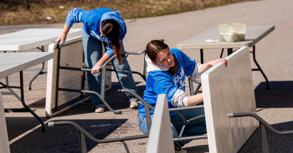 cleaning under table
